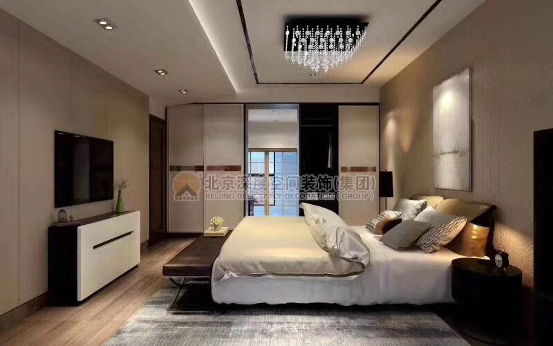 欽州吾悅廣場(chǎng)126㎡中式裝修效果圖案例
