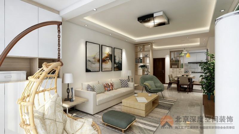 欽州中地濱江壹號116㎡現(xiàn)代簡約裝修效果圖案例